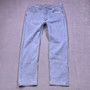 Levi Strauss 505 Mens 36x30 Light Wash Straight Leg Denim Jeans